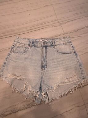 Garage Light Blue Distressed Denim Cutoff Shorts
